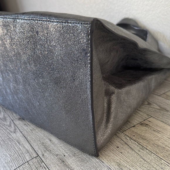 Furla Metallic Silver Leather Tote Bag EUC - Picture 8 of 15